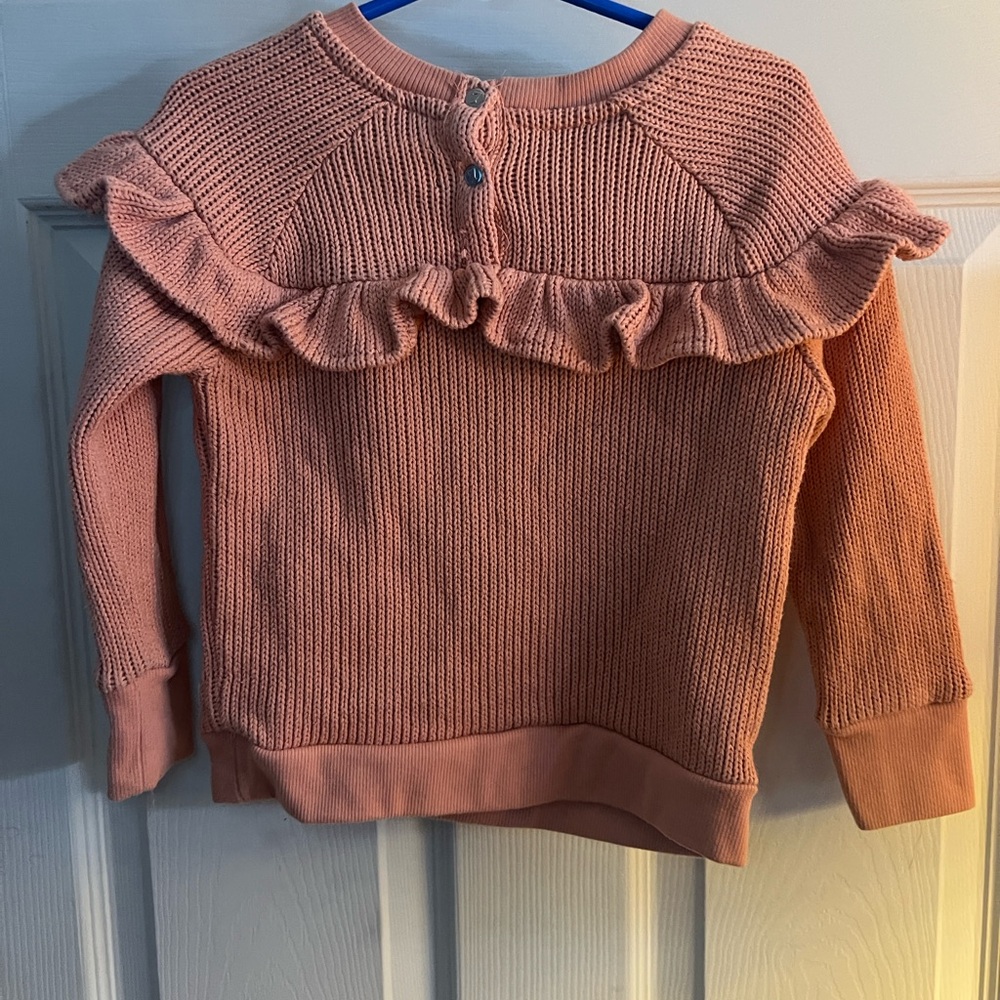 Kids Pink Ruffle Sweater - Picture 4 of 4